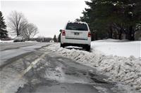 Ice Ridges on Street