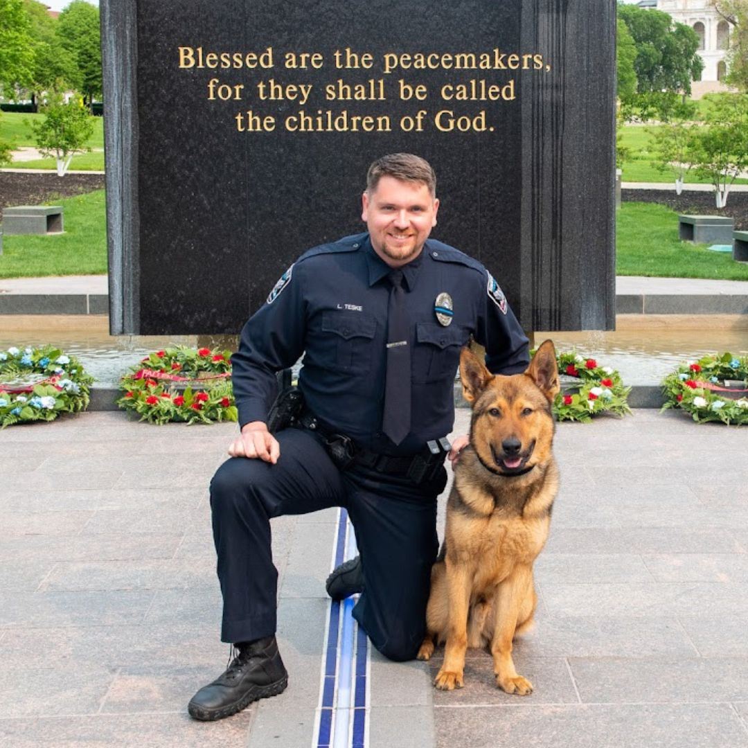 Officer Luke Teske and K-9 Maverick
