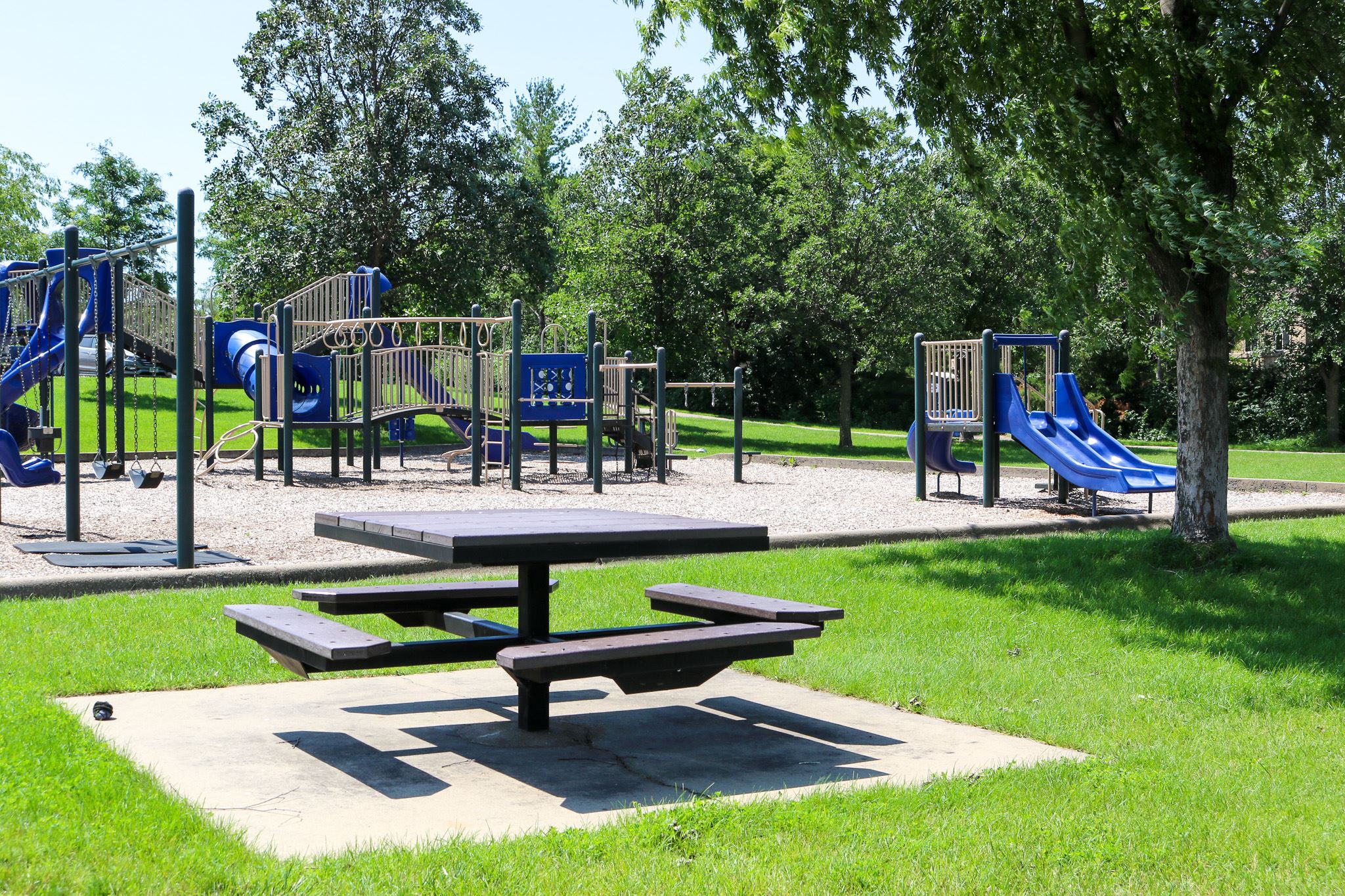 Sunset Pond picnic table and playground