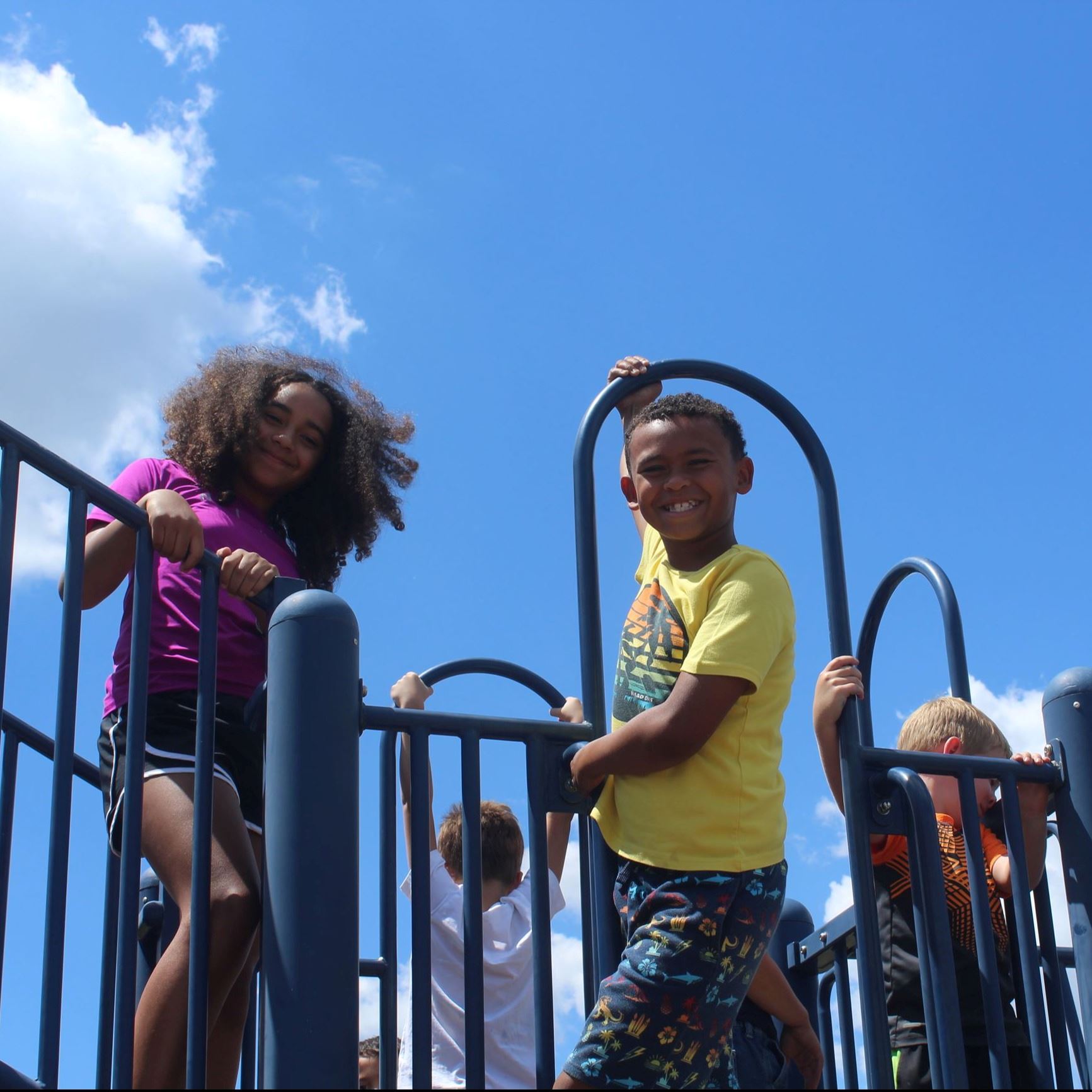 Kids standing on playground